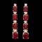 14k Gold 7.00ct Ruby 0.30ct Diamond Earrings