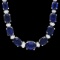 14k Gold 30ct Sapphire 1.20ct Diamond Necklace