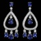 14k Gold 8ct Sapphire 1.10ct Diamond Earrings