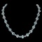 14k Gold 49ct Aquamarine 2.40ct Diamond Necklace