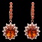 14k Rose 6.00ct Citrine 1.30ct Diamond Earrings