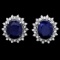 14k Gold 18ct Sapphire 1.35ct Diamond Earrings