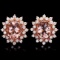 14k Rose 5ct Morganite 1.25ct Diamond Earrings