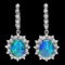 14k Gold 5.00ct Opal 1.65ct Diamond Earrings