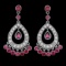 14k Gold 3.00ct Ruby 1.30ct Diamond Earrings