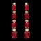 14k Gold 8.00ct Ruby 0.30ct Diamond Earrings