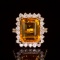 14k Gold 7.93ct Citrine 1.41ct Diamond Ring
