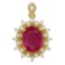 14K Gold 4.98ct Ruby 0.74ct Diamond Pendant