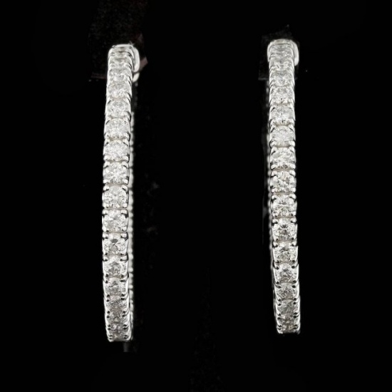 14k White Gold 4.50ct Diamond Earrings