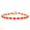 14K Gold 10.66ct Coral 0.48cts Diamond Bracelet