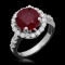 14K Gold 4.01ct Ruby 0.85ct Diamond Ring