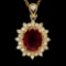 14K Gold 3.91ct Ruby 0.63ct Diamond Pendant