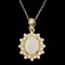 14k Gold 1.00ct Opal 0.70ct Diamond Pendant