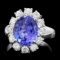 14k Gold 3.50ct Tanzanite 1.20ct Diamond Ring