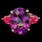 14k Yellow Gold 15.70ct Amethyst 2.45ct Ruby Ring