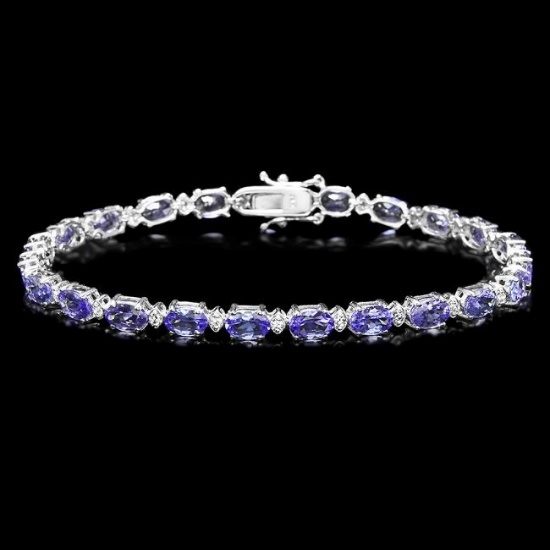 14k Gold 10ct Tanzanite 0.60ct Diamond Bracelet