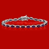 14k Gold 12.43ct Sapphire 0.71ct Diamond Bracelet