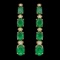 14k Gold 5.50ct Emerald 0.35ct Diamond Earrings