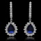 14K Gold 1.81ct Sapphire & 1.68ct Diamond Earrings