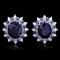 14k Gold 8ct Sapphire 0.70ct Diamond Earrings