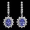 14k Gold 5ct Tanzanite 1.70ct Diamond Earrings