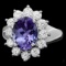 14k White Gold 2.50ct Tanzanite 1ct Diamond Ring