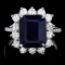 14k Gold 5.00ct Sapphire 1.15ct Diamond Ring