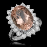 14K Gold 6.23ct Morganite 1.16ct Diamond Ring