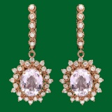 14k Gold 7.93 Kunzite 1.70ct Diamond Earrings