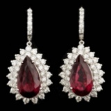 14k 14.00ct Tourmaline 5.45ct Diamond Earrings