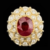 14k Yellow Gold 9.00ct Ruby 1.65ct Diamond Ring