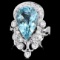 14k Gold 4.50ct Aquamarine 0.75ct Diamond Ring