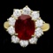 14k Yellow Gold 4.66ct Ruby 1.74ct Diamond Ring