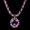 14K Gold 31.07ct Amethyst 2.45ct Diamond Necklace