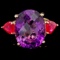 14k Yellow Gold 14.85ct Amethyst 3.00ct Ruby Ring