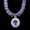 14k W Gold 45ct Tanzanite 1.35ct Diamond Necklace