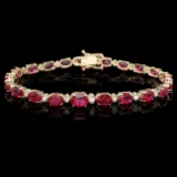 14k Gold 17.00ct Ruby 0.75ct Diamond Bracelet