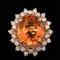 14k Rose Gold 5.50ct Citrine 0.80ct Diamond Ring