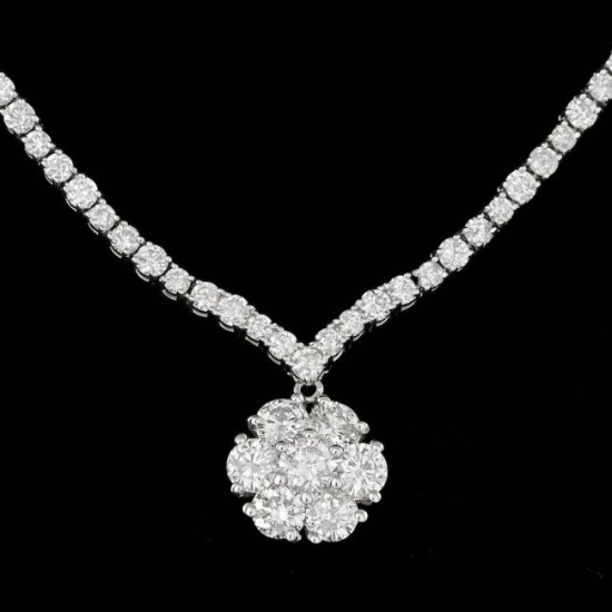 18k White Gold 11.2ct Diamond Necklace