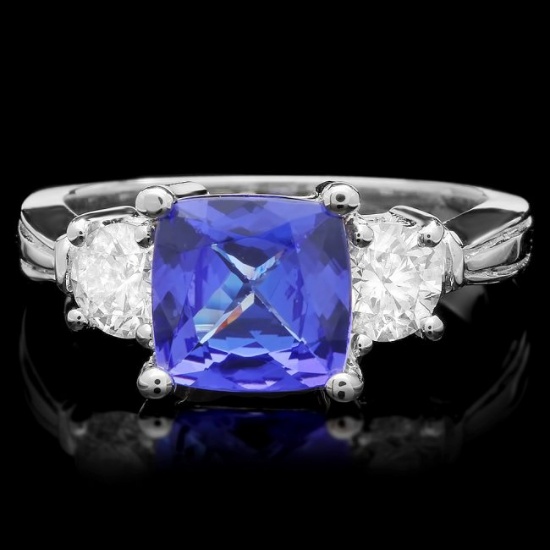 14k Gold 2.00ct Tanzanite 0.80ct Diamond Ring