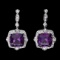 14k Gold 22ct Amethyst 1.75ct Diamond Earrings