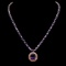 14K Gold 30.08ct Amethyst & 2.60ct Diamond Necklace