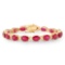 14K Gold 28.91ct Ruby 0.55cts Diamond Bracelet