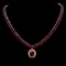 14K Gold 115.72ct Ruby & 1.35ct Diamond Necklace