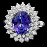 14k Gold 3.77ct Tanzanite 1.58ct Diamond Ring