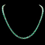 14k Gold 23ct Emerald 1.55ct Diamond Necklace