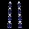 14k Gold 6.00ct Sapphire 0.30ct Diamond Earrings