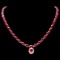 14k Gold 55.7ct Ruby 2.70ct Diamond Necklace