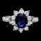 14k Gold 2.50ct Sapphire 1.00ct Diamond Ring