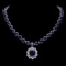 14k Gold 86ct Sapphire 1.40ct Diamond Necklace